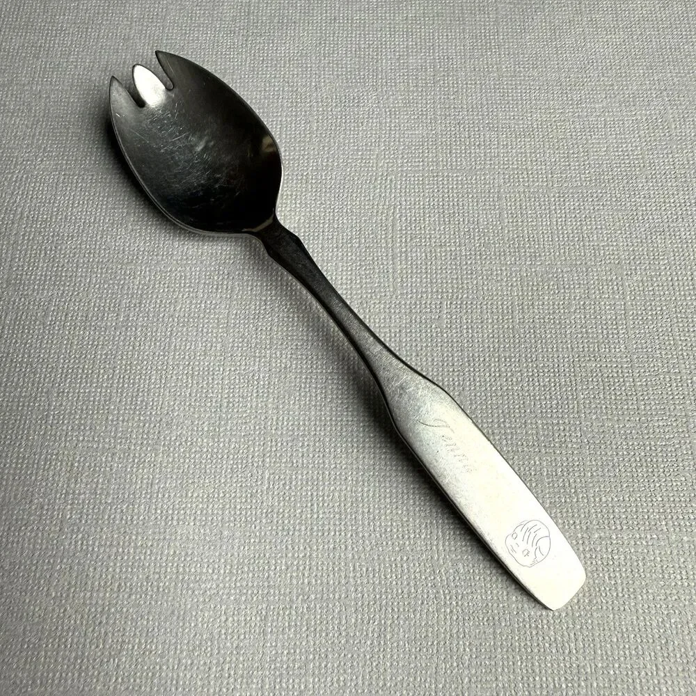 VTG Community Stainless engraved JENNA Baby Spoon Spork 5-in